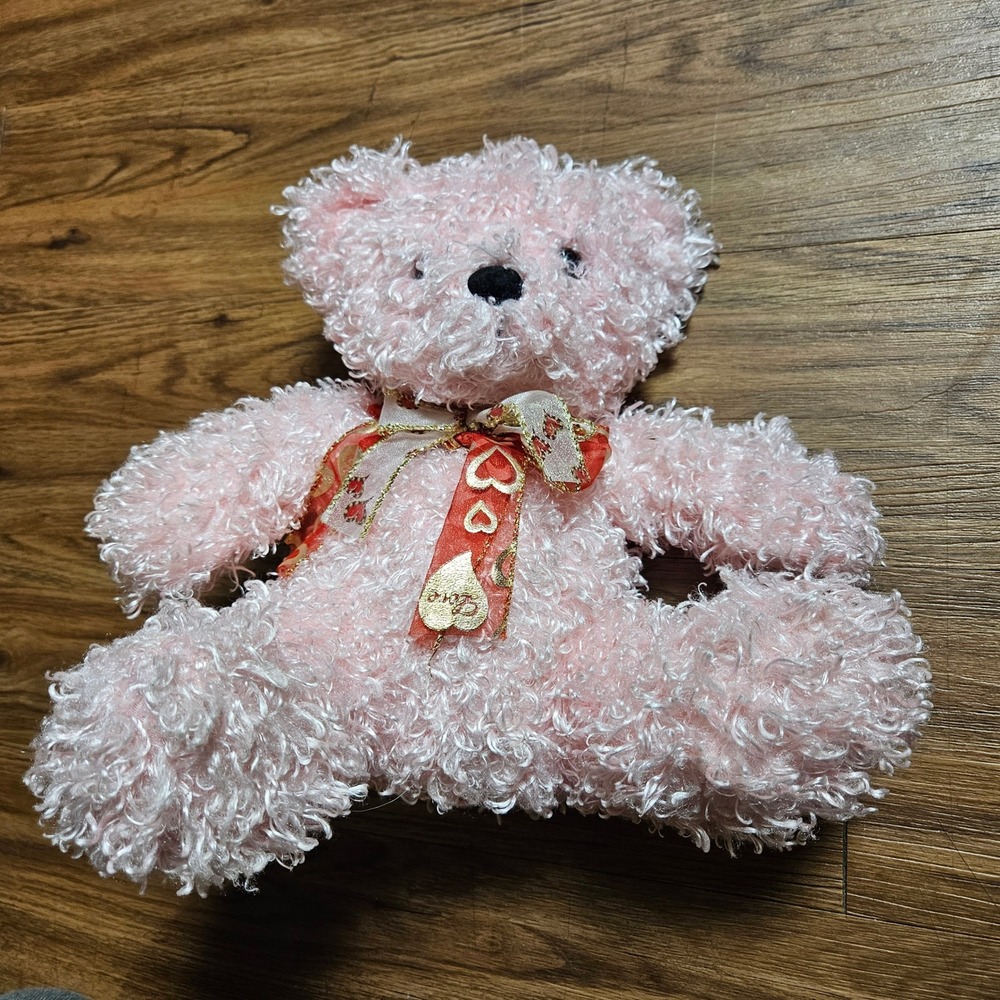 Vintage 2003‎ Kids of America Valentine Shaggy Bear Plush Love Heart Coquette